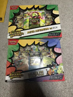 Pokemon Ascended Heroes Mega Meganiuk Ex And Ascended Heroes First Partner Lot - Image 1