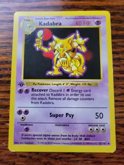 LP! 1999 Pokemon TCG - Kadabra - 32/102 - 1st Edition Shadowless - Base Set - Image 1