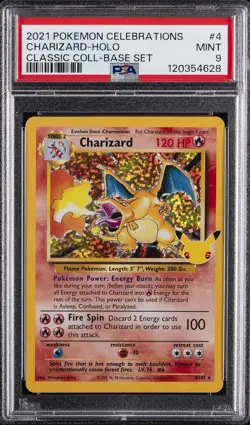 2021 POKEMON CELEBRATIONS CLASSIC COLLECTION #4 CHARIZARD-HOLO PSA 9 - Image 1