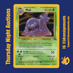 1999 POKEMON FOSSIL #13 MUK - HOLO - NM - Image 1