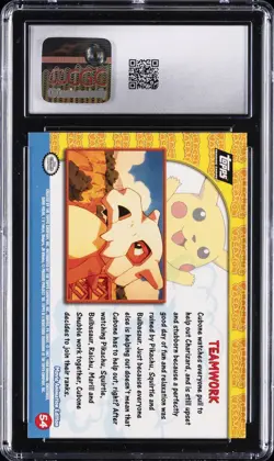 1999 POKEMON TOPPS SECOND PRINT #POKEMON THE FIRST MOVIE 54 TEAMWORK CGC 9 - Image 2