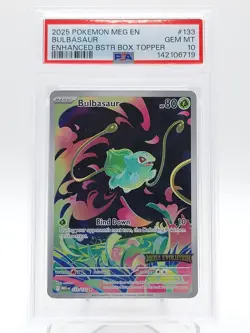 BULBASAUR 2025 POKEMON MEGA EVOLUTION ENHANCED BOX TOPPER PROMO PSA 10 Q3963 - Image 1
