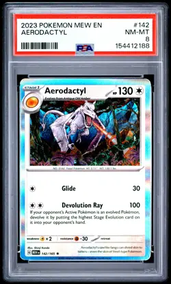2023 POKEMON MEW EN-151 #142 AERODACTYL PSA 8 - Image 1