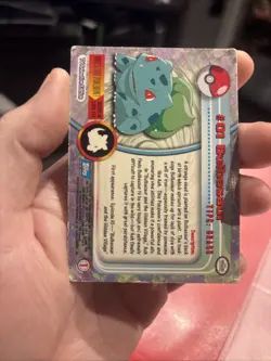Bulbasaur #01 1999 Topps Series 1 Holo Pokemon TV Animation Edition - Image 2