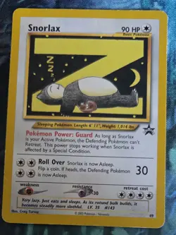 Pokemon Snorlax #49 Black Star Promo Heavily Played HP - Image 1