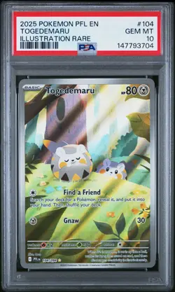2025 POKEMON PFL EN-PHANTASMAL FLAMES ILLUSTRATION RARE #104 TOGEDEMARU PSA 10 - Image 1