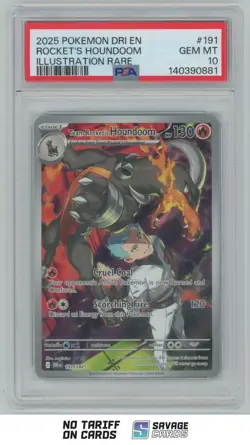 2025 Pokemon Destined Rivals Illustration Rare Team Rocket's Houndoom PSA 10 - Image 1