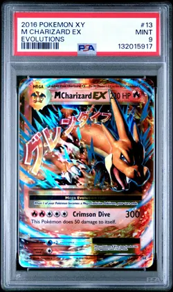 2016 POKEMON XY EVOLUTIONS #13 M CHARIZARD EX PSA 9 - Image 1