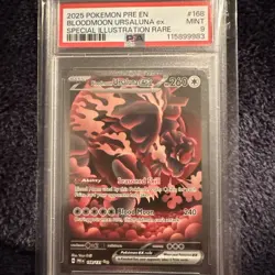 2025 POKEMON PRE EN SPECIAL ILLUSTRATION RARE #168 BLOODMOON URSALUNA EX PSA 9 - Image 1