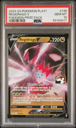 2023-2024 POKEMON PLAY! POKEMON PRIZE PACK #135 REGIDRAGO V PSA 10 - Image 1