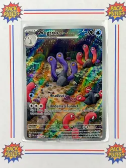 Wugtrio Illustration Rare Holo Pokemon TCG IR Paldean Fates 224/091 - Image 1