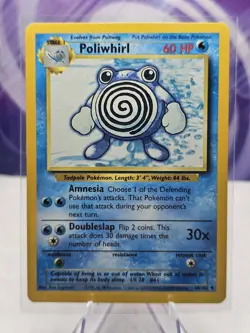 Poliwhirl 38/102 Uncommon Base Set Unlimited Pokemon LP - Image 1