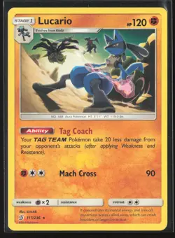 Lucario 117/236 Rare Unified Minds Pokemon Near Mint - Image 1