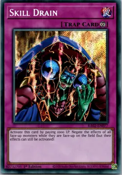 Yugioh Skill Drain (Secret Rare) RA02-EN077 1st Edition Secret Rare NM - Image 1
