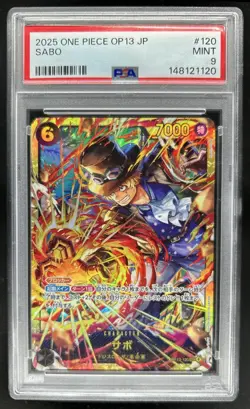 2025 One Piece Carrying On His Will Sabo Secret Rare #OP13-120 PSA 9 - Image 1