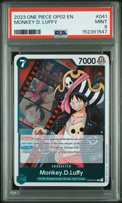 2023 ONE PIECE OP02-PARAMOUNT WAR #041 MONKEY D. LUFFY PSA 9 - Image 1