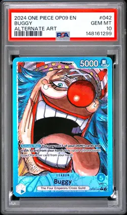 One Piece Buggy Alternate Art OP09-042 PSA 10 Gem Mint - Image 1