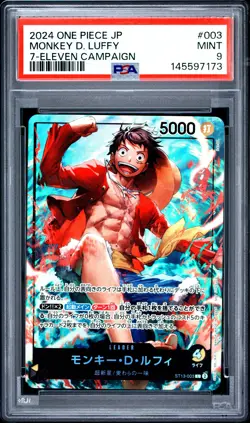 2024 ONE PIECE JAPANESE PROMOS 7-ELEVEN CAMPAIGN #003 MONKEY D. LUFFY PSA 9 - Image 1