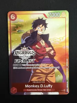 Monkey D Luffy 001 Offline Regional 2024 Vol. 1 Finalist One Piece Promo P-001 - Image 1