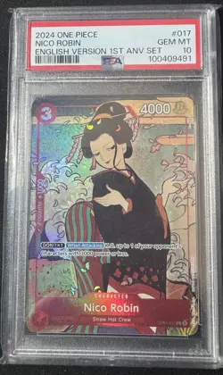 2024 One Piece Nico Robin English Version 1st Anniversary #017 PSA 10 - Image 1