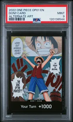 2022 ONE PIECE OP01-ROMANCE DAWN ALTERNATE ART DON!! CARD PSA 9 - Image 1
