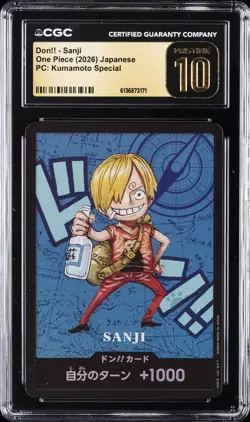2026 ONE PIECE: JAPANESE PC: KUMAMOTO SPECIAL DON!! - SANJI CGC 10 PRISTINE - Image 1