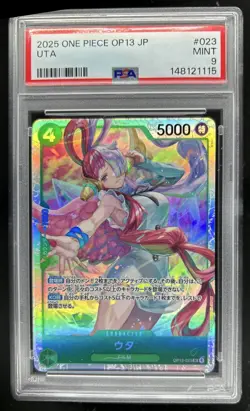 2025 One Piece Carrying On His Will Uta Super Rare #OP13-023 PSA 9 - Image 1