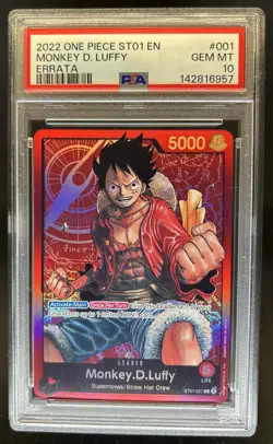 2022 One Piece Monkey D Luffy Errata #001 PSA 10 GEM MINT GEM - Image 1