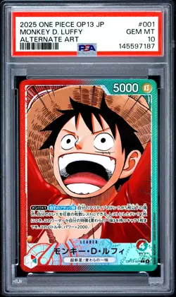 2025 ONE PIECE JAPANESE CARRYING ON HIS WILL ALT ART #001 MONKEY D. LUFFY PSA 10 - Image 1