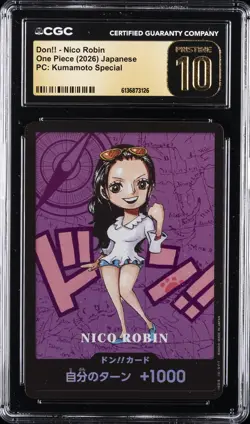 2026 ONE PIECE: JAPANESE PC: KUMAMOTO SPECIAL DON!! - NICO ROBIN CGC 10 PRISTINE - Image 1