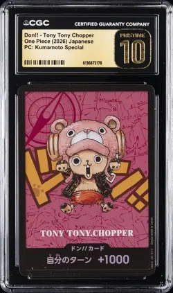 2026 ONE PIECE: JAPANESE KUMAMOTO SPECIAL DON! TONY TONY CHOPPER CGC 10 PRISTINE - Image 1