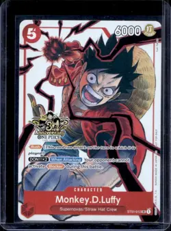 2025 One Piece 3rd Ann Tournament Monkey D. Luffy Promos #ST01-012 - Image 1