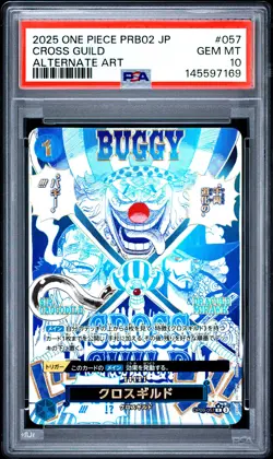 2025 ONE PIECE JAPANESE PREMIUM BOOSTER ALTERNATE ART #057 CROSS GUILD PSA 10 - Image 1