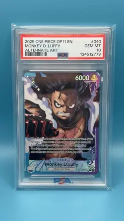 One Piece 2025 Monkey D. Luffy OP11-040 Alternate Art OP11 GEM MINT PSA 10 - Image 1