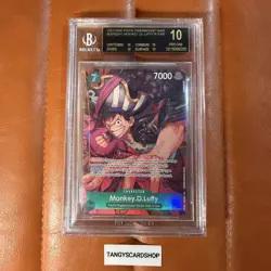 One Piece TCG English OP02-041 Monkey.D.Luffy Alt Art BGS 10 BLACK LABEL Luffy - Image 1