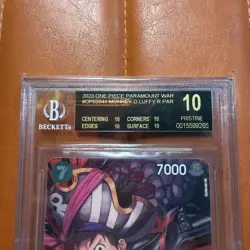 One Piece TCG English OP02-041 Monkey.D.Luffy Alt Art BGS 10 BLACK LABEL Luffy - Image 2