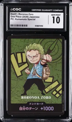 2026 ONE PIECE: JAPANESE DON!! - RORONOA ZORO CGC 10 GEM MINT - Image 1
