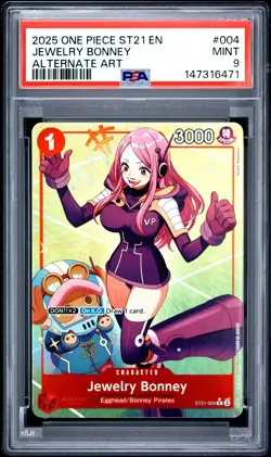 2025 ONE PIECE STARTER DECK ST21-EX GEAR 5 ALTERNATE ART JEWELRY BONNEY PSA 9 - Image 1