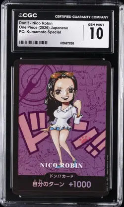 2026 ONE PIECE: JAPANESE PC: KUMAMOTO SPECIAL DON!! - NICO ROBIN CGC 10 GEM MINT - Image 1