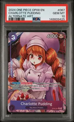 2024 ONE PIECE OP08-TWO LEGENDS ALTERNATE ART #067 CHARLOTTE PUDDING PSA 10 - Image 1