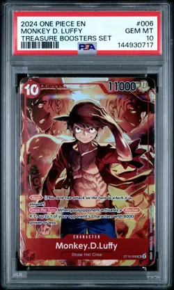 2024 ONE PIECE PROMOS TREASURE BOOSTERS SET #006 MONKEY D. LUFFY PSA 10 - Image 1