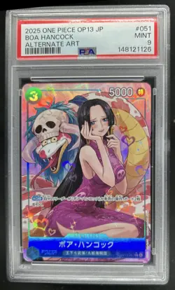 2025 One Piece OP13 Japanese Boa Hancock Alternate Art #051 PSA 9 Mint - Image 1