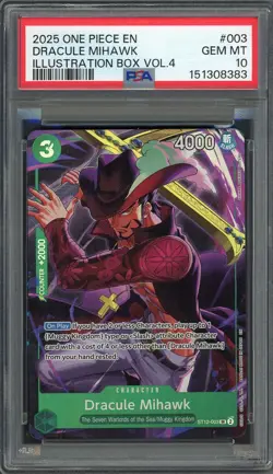 PSA 10 Dracule Mihawk (Illustration Box Vol. 4) ST12-003 EN One Piece B10 - Image 1