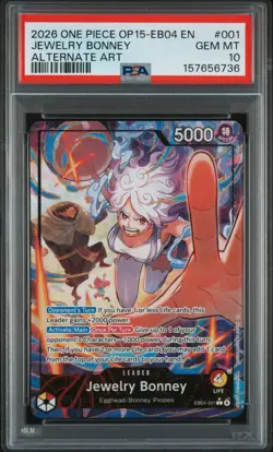 2026 ONE PIECE OP15-EB04-ADVENTURE ON KAMI'S ISLAND #001 JEWELRY BONNEY PSA 10 - Image 1