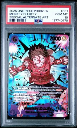 2025 One Piece Monkey D Luffy PRB02 Special Alternate Art #061 PSA 10 EN - Image 1