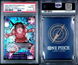 2025 One Piece Monkey D Luffy PRB02 Special Alternate Art #061 PSA 10 EN - Image 2