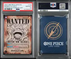 2024 One Piece OP09 EN Monkey D. Luffy Wanted Alternate Art #119 PSA 10 Gem Mint - Image 2