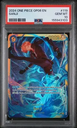2024 One Piece OP06-119 Sanji Secret Rare PSA 10 GEM MT One Piece TCG - Image 1