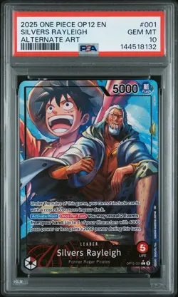 8132 Silvers Rayleigh 2025 One Piece Legacy of Master #OP12-001 Alt Art PSA 10 - Image 1
