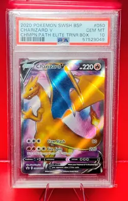 2020 POKEMON CHARIZARD V SWSH050 BLACK STAR PROMO PSA 10 GEM MINT 💎 - Image 1